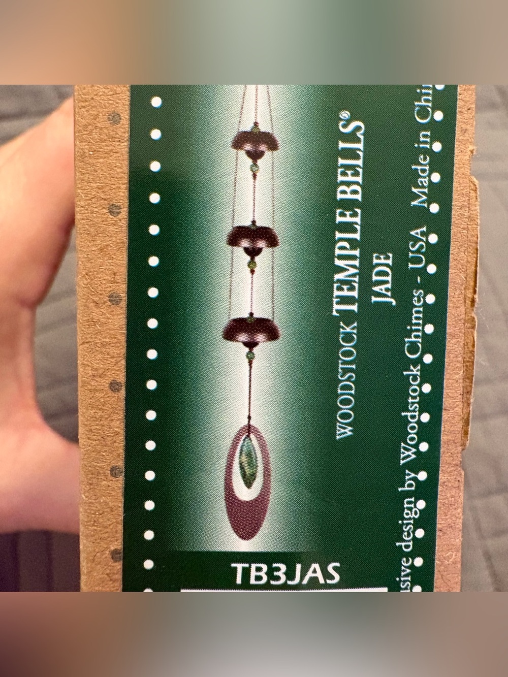 Woodstock Temple Bells Jade 25” Wind Bells for Outdoor Wind Chime NIB TB3JAS